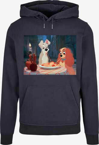 ABSOLUTE CULT Sweatshirt 'Lady And The Tramp - Spaghetti Photo' in Blau: predná strana