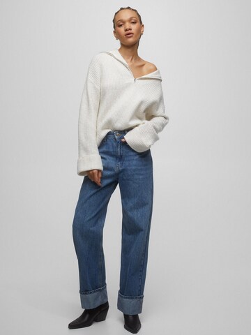 Pull&Bear Wide leg Jeans i blå