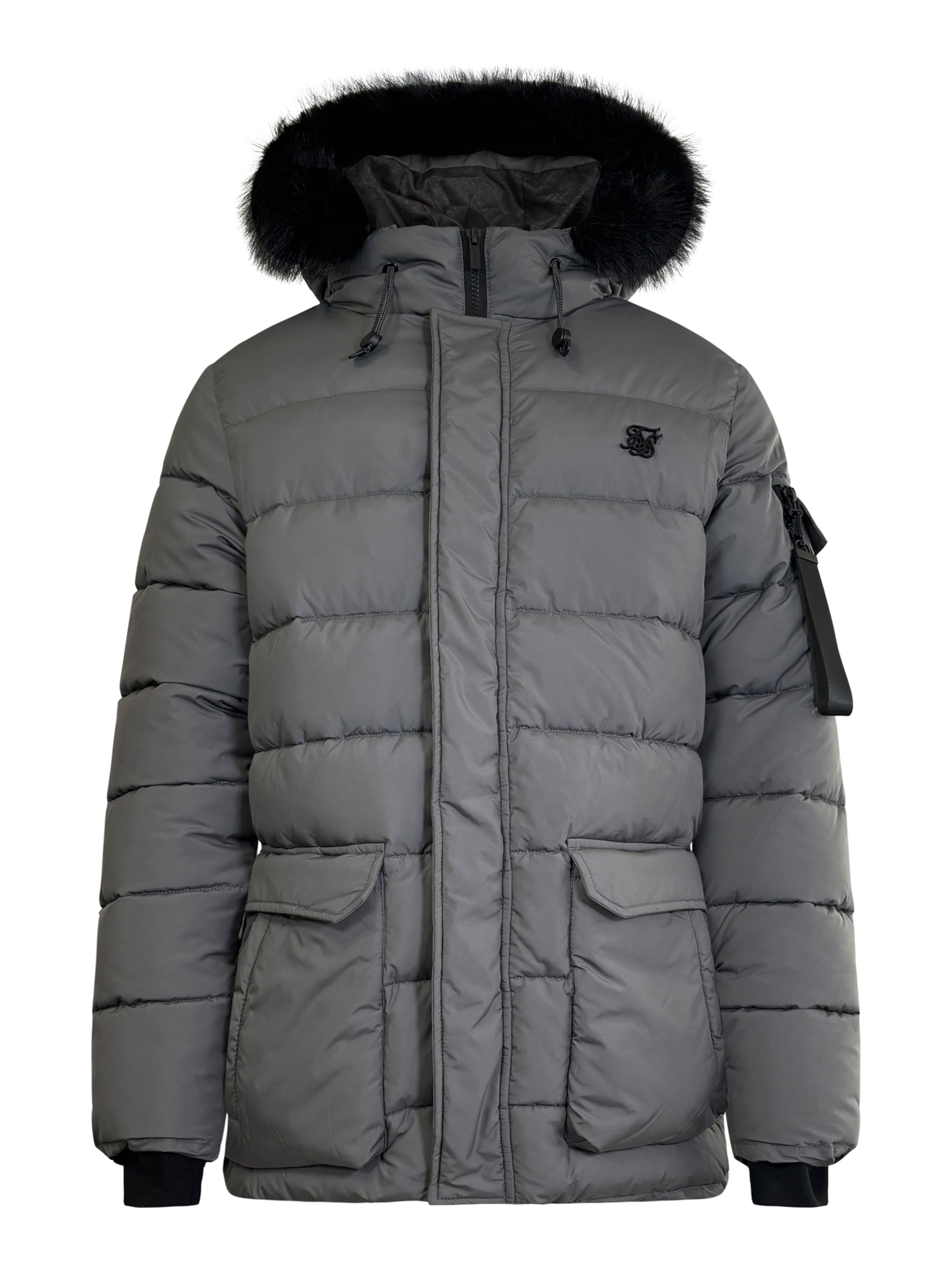 Giacca invernale di SikSilk in grigio: frontale