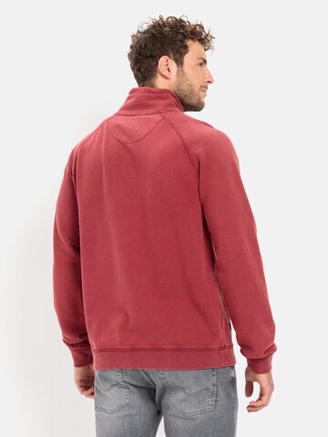 CAMEL ACTIVE Sweatshirt mit Stehkragen aus reiner Baumwolle in Rot