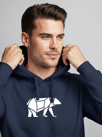 Neverless Sweatshirt 'Bär Lineart Polygon' in Blue