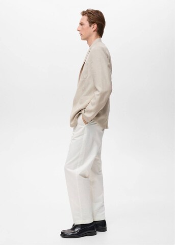 MANGO MAN Slim fit Suit Jacket 'Delave' in Beige