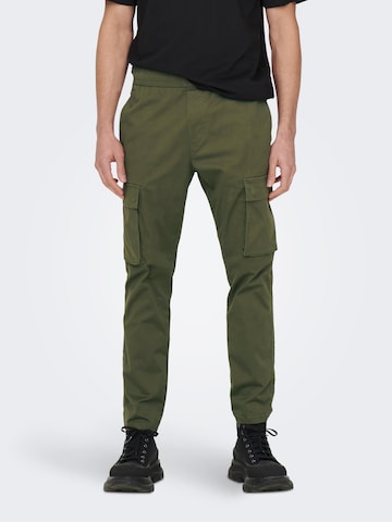 Only & Sons - regular Pantalón cargo 'Linus' en verde: frente