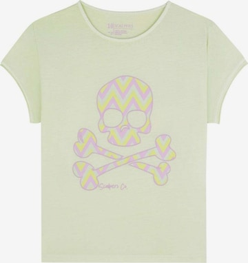 Scalpers Shirt 'Zigzag Skull' in Green: front