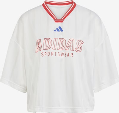 Sportiniai marškinėliai 'Tiro' iš ADIDAS SPORTSWEAR, spalva – mėlyna / kraujo spalva / balta, Prekių apžvalga