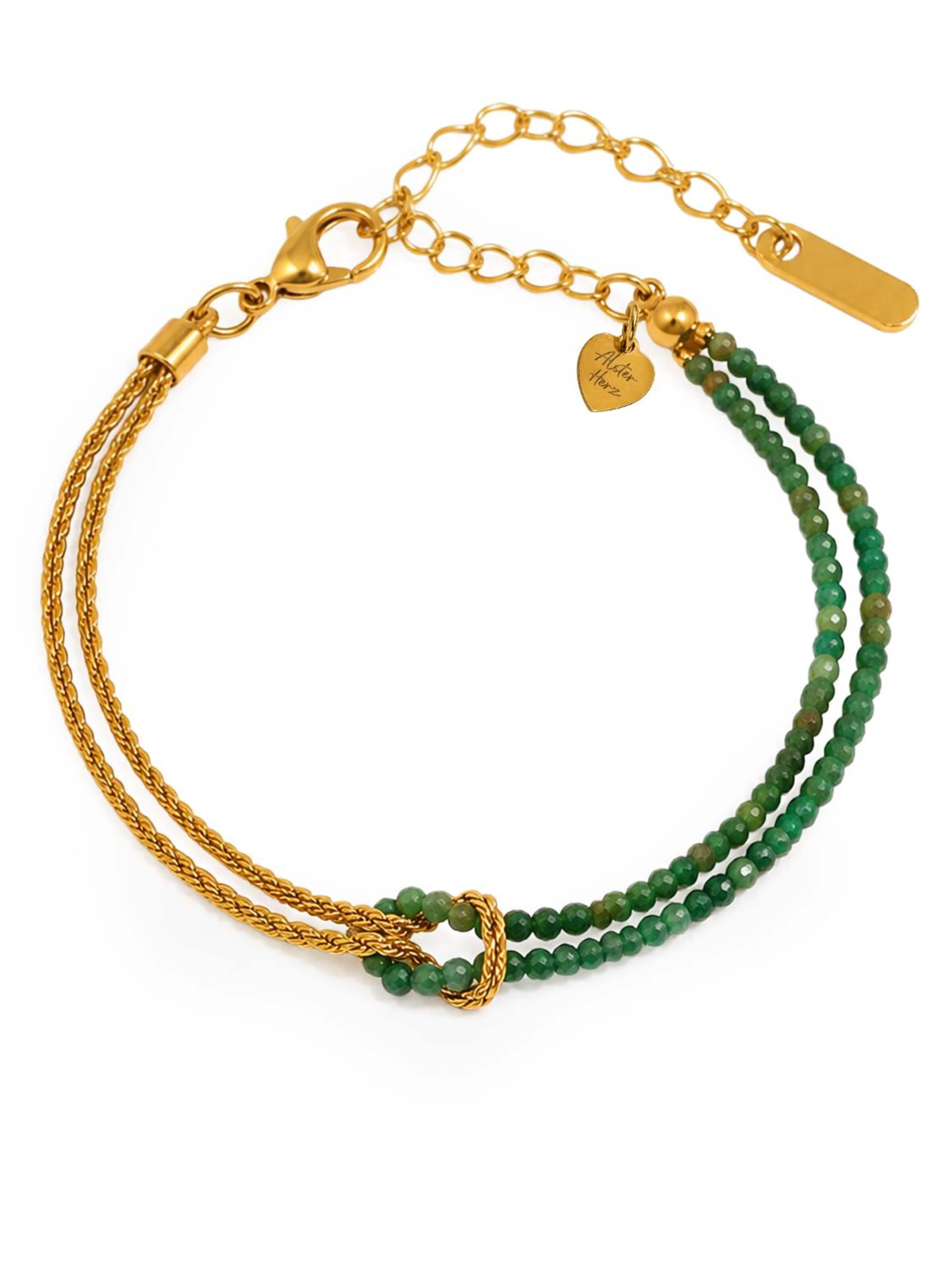 Alster Herz - Pulsera 'Isola' en verde: frente