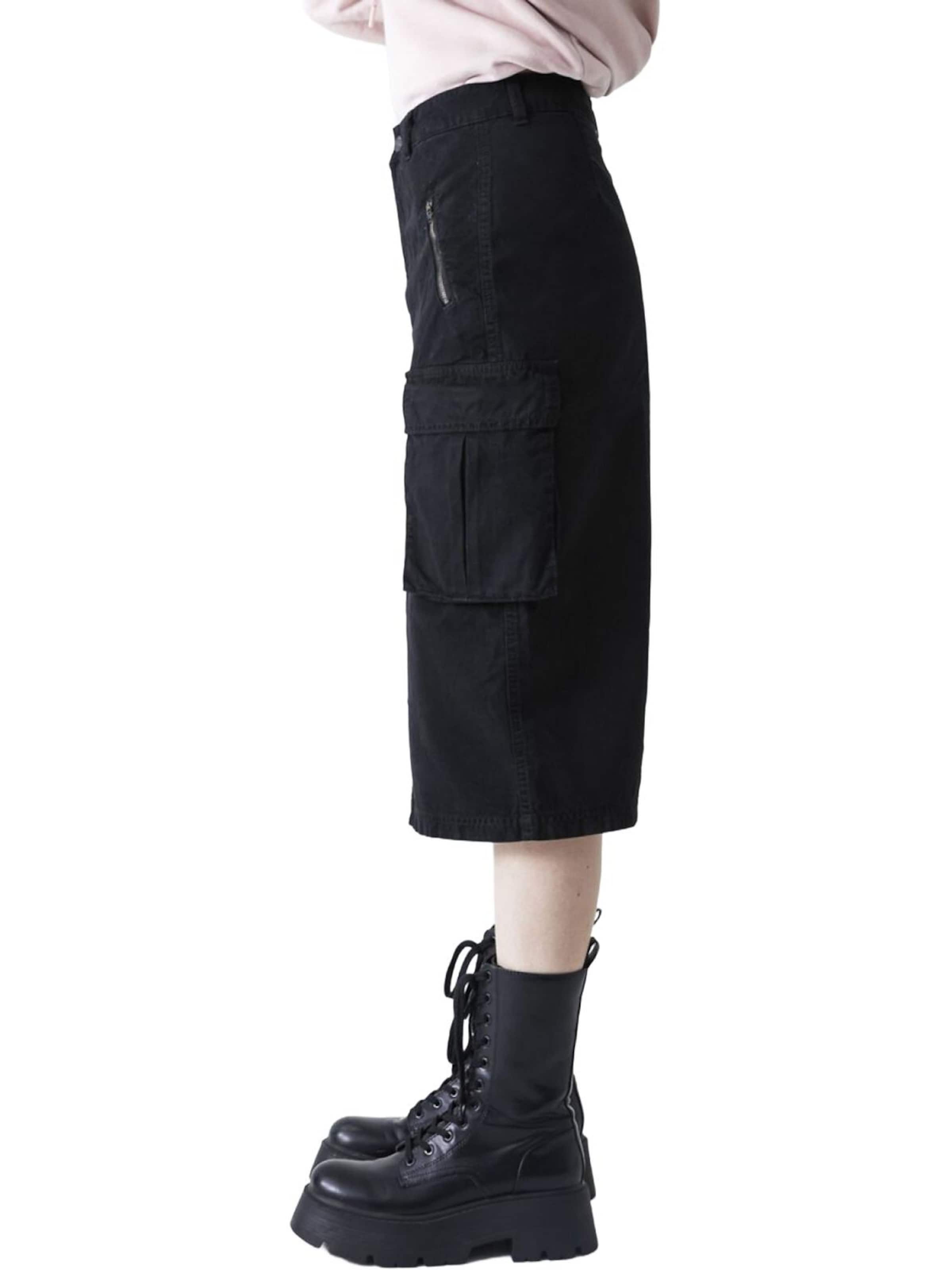 LTB Jeans - Falda 'Midi Slit Skirt' en negro