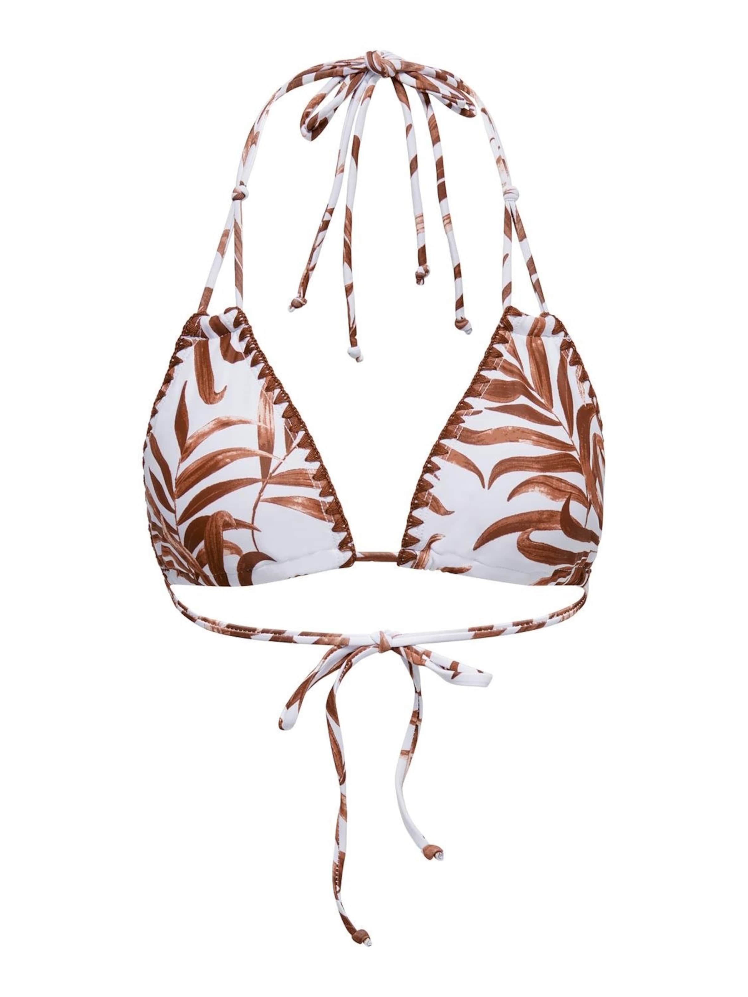 ONLY Bikinitop 'Tricia' in de kleur Bruin gemêleerd / Wit, Productweergave