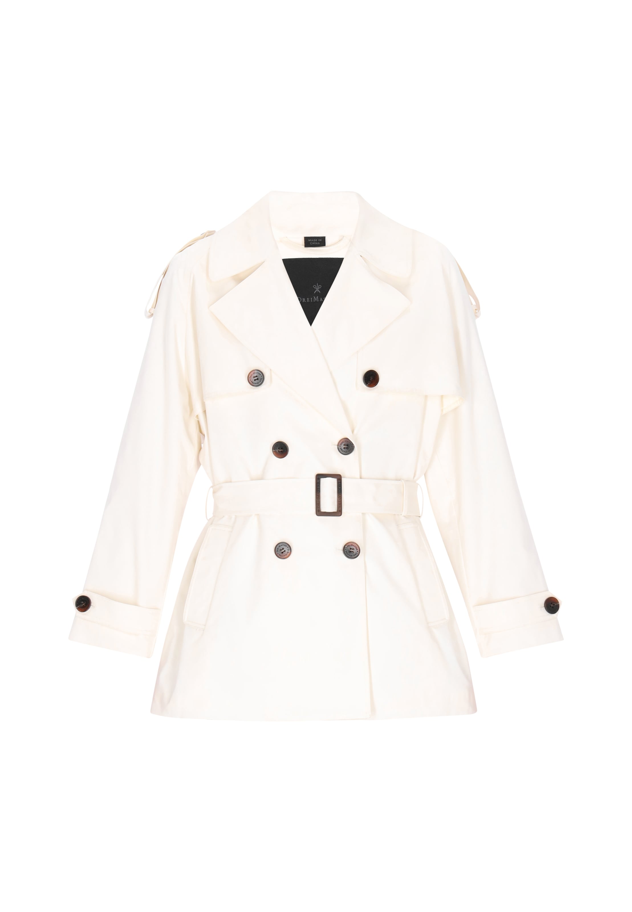 DreiMaster Klassik Between-Seasons Coat 'Classic' in White: front