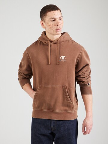 Felpa di Champion Authentic Athletic Apparel in marrone: frontale