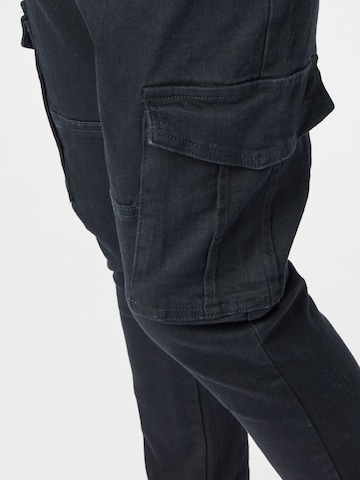 BRAVE SOUL - Tapered Pantalón cargo en negro