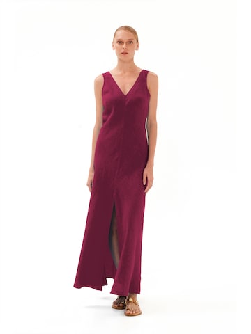 Robe 'Maxi Linen Dress with V Neck' Haris Cotton en violet