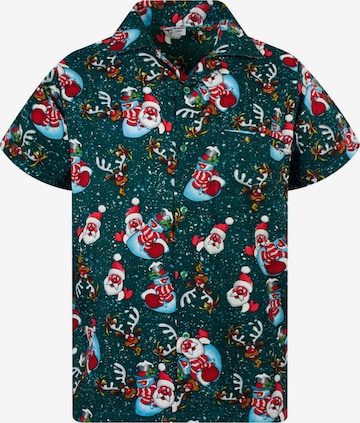 Chemise 'Christmas Snowflakes' King Kameha en vert : devant