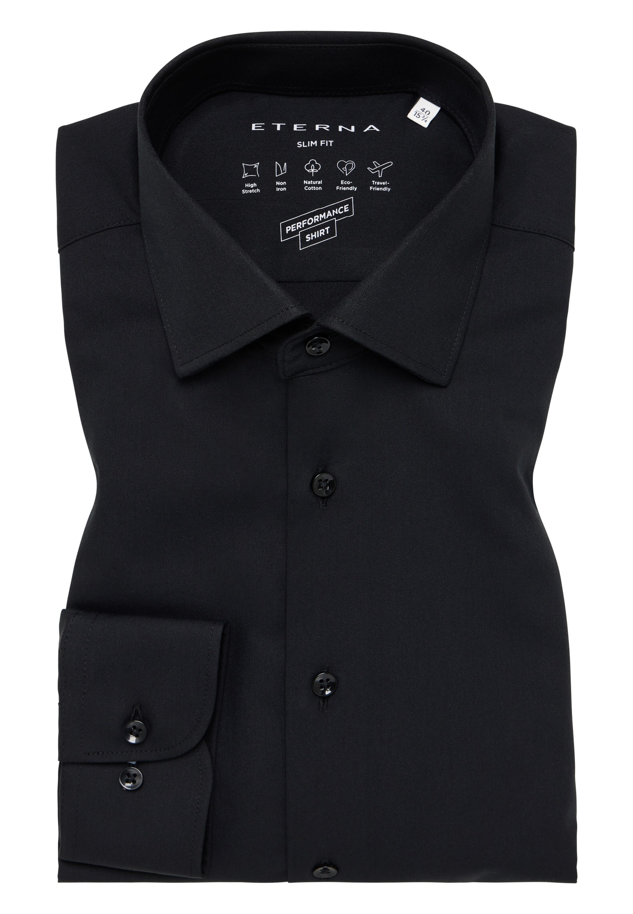 ETERNA Slim fit Business Shirt in Black