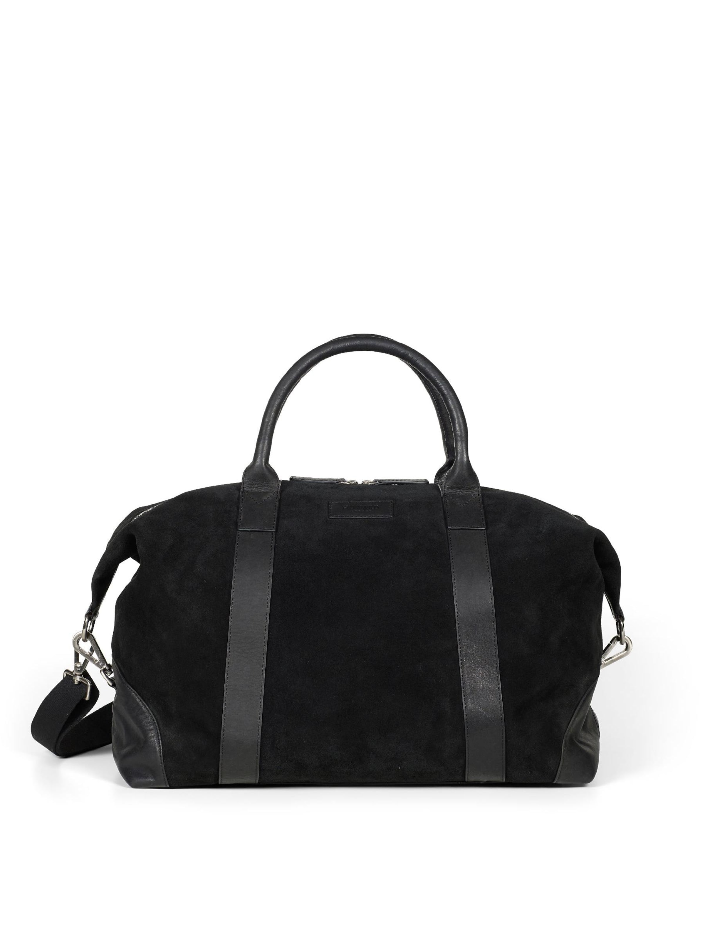 Howard London Weekendtas 'Weekend Bag Steven Suede Black' in Zwart: voorkant