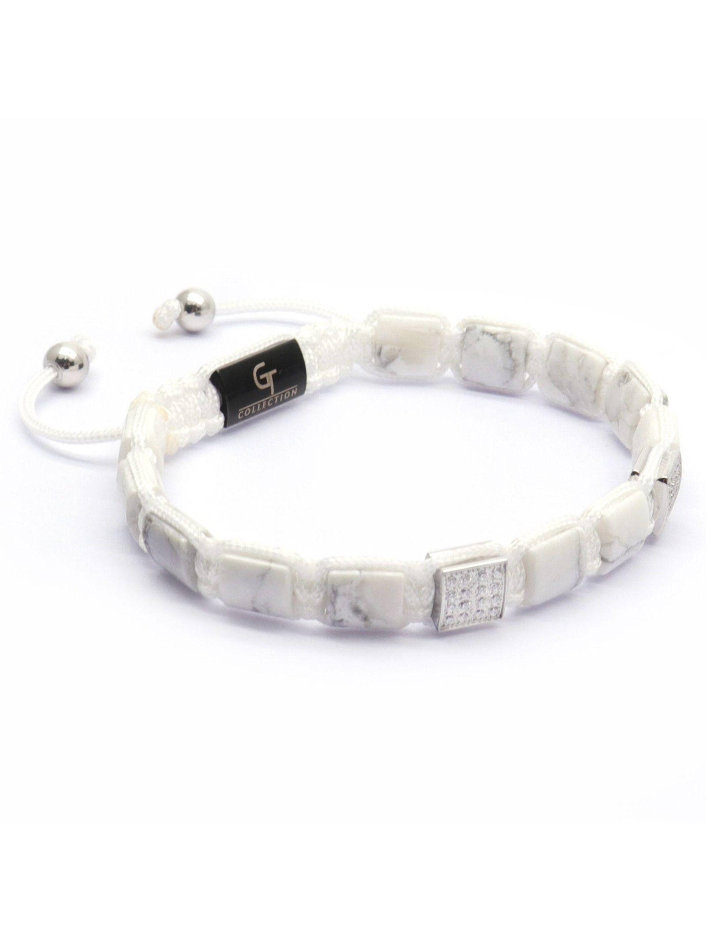 GT Collection - Pulsera 'Flat-Bead' en blanco