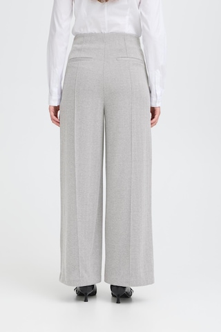 ICHI Wide Leg Bukser 'Kate' i grå