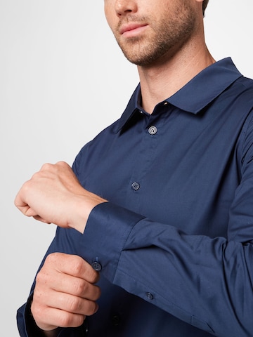 ABOUT YOU Slim fit Button Up Shirt 'Moritz' in Blue