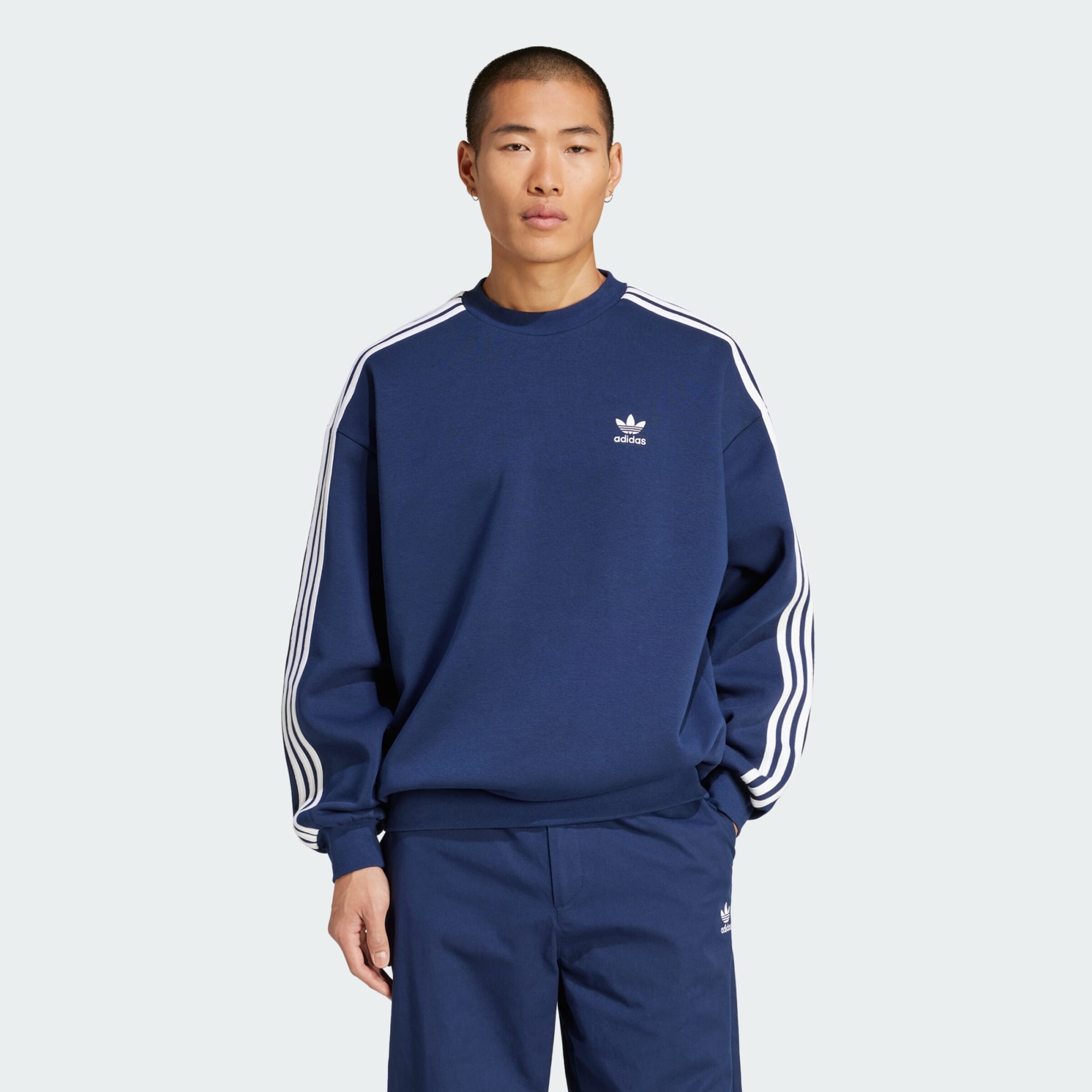 adidas blue crew neck sweatshirt