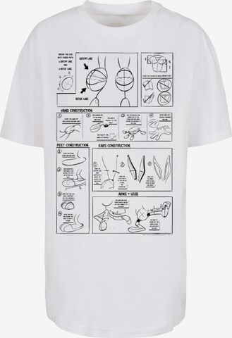 F4NT4STIC T-Shirt 'Looney Tunes Bugs Bunny Construction' in Weiß: predná strana