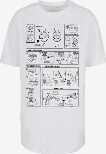 F4NT4STIC Shirt 'Looney Tunes Bugs Bunny Construction' in de kleur Zwart / Wit, Productweergave