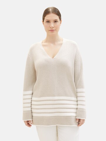 Tom Tailor Women + Sweater in Beige: front