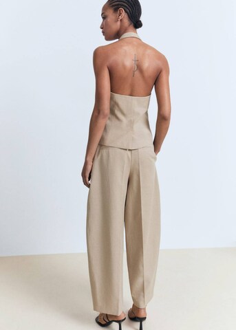 MANGO Baggy Pleated Pants 'Olivia' in Brown