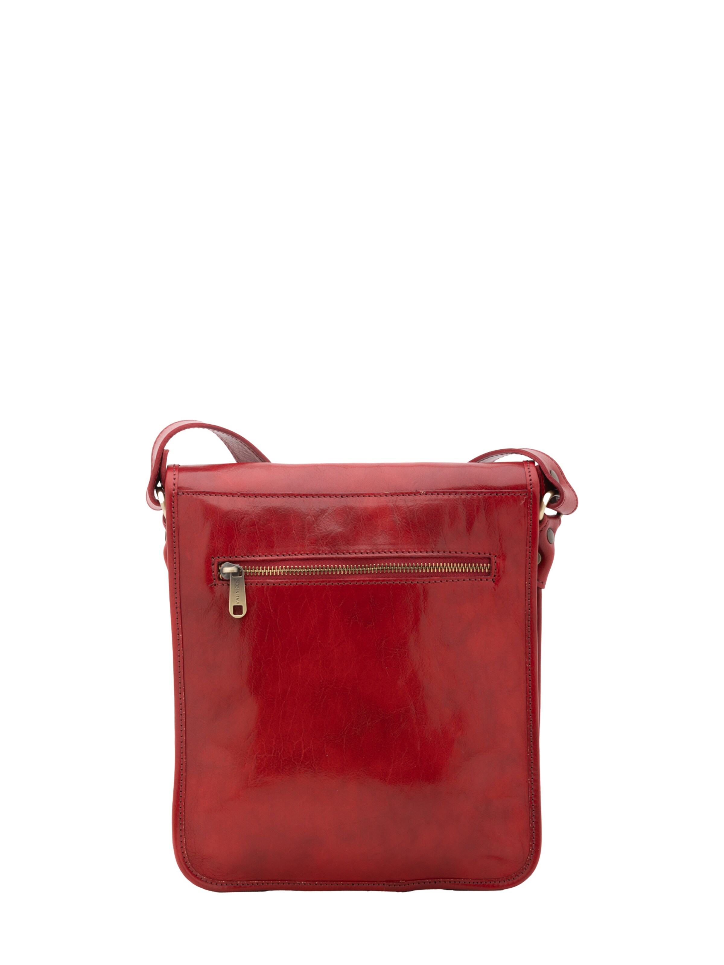 Borsa a tracolla 'Borsa a tracolla uomo vera pelle con chiusura calamita - Made in Italy' di I Fratelli in rosso