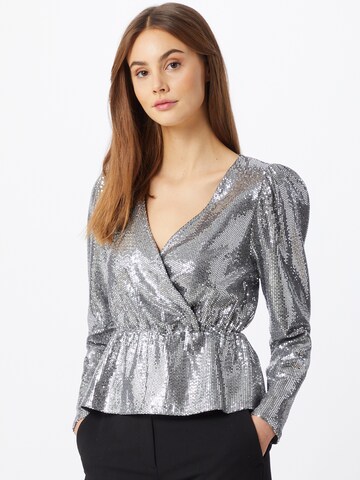 Gina Tricot Blouse 'Warren' in Zilver: voorkant