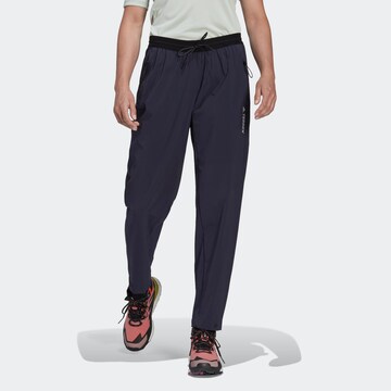 ADIDAS TERREX Loosefit Outdoorhose in Blau