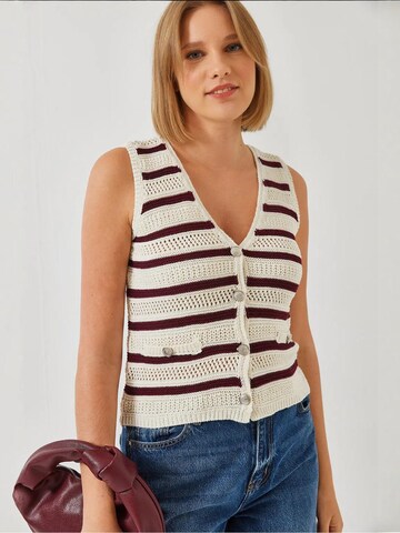 Cardigan Bianco Lucci en beige : devant