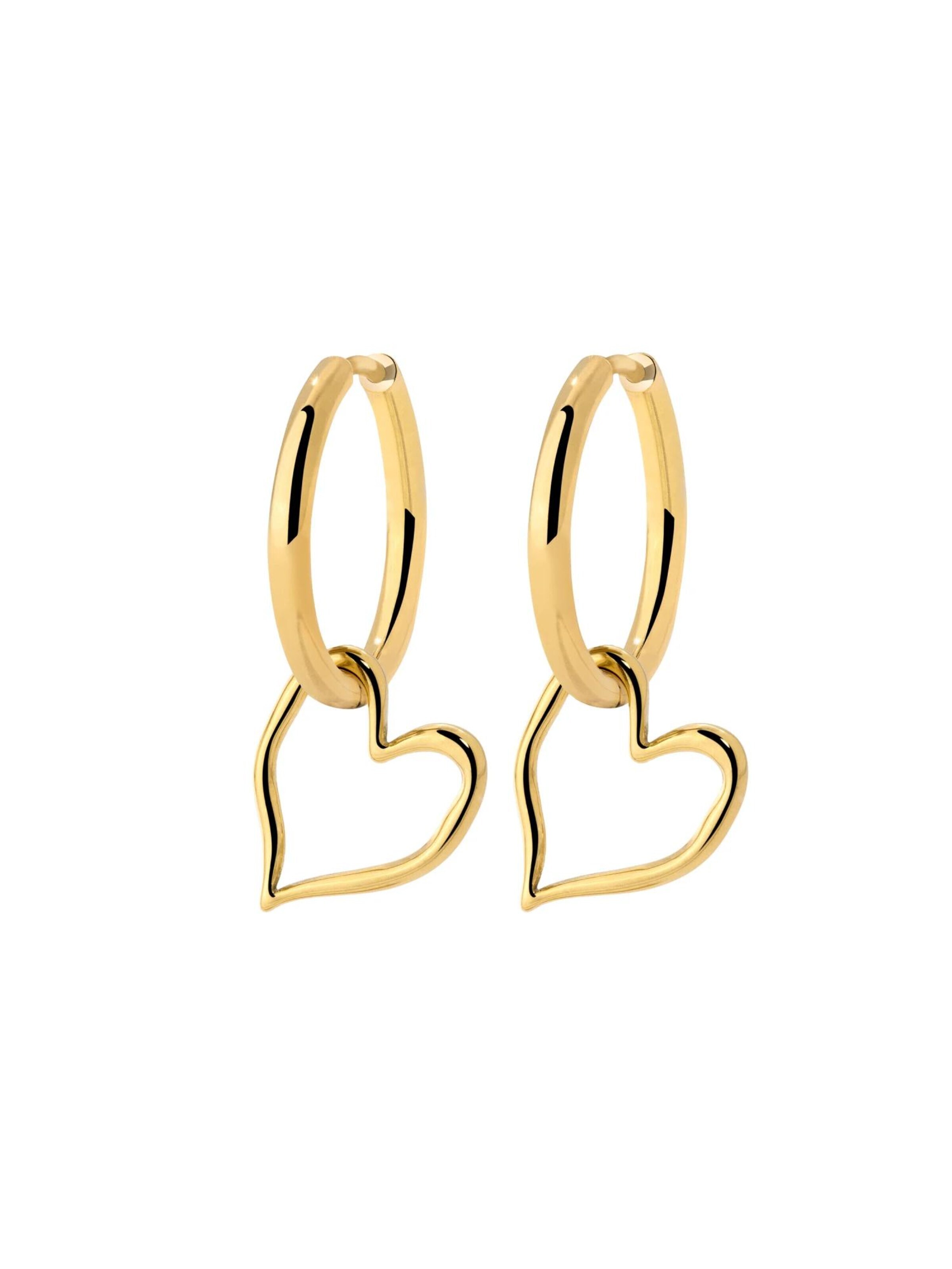 Luamaya Earrings 'Melting Heart Hoop Set Medium' in Gold: front