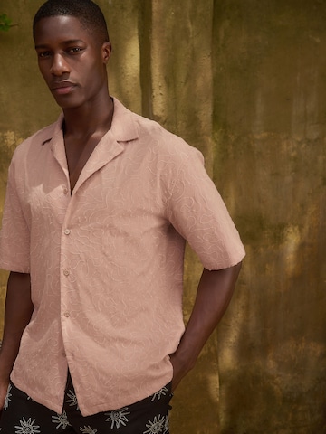 Next Regular fit Button Up Shirt in Pink