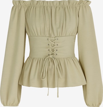 Chemisier Elara en beige : devant