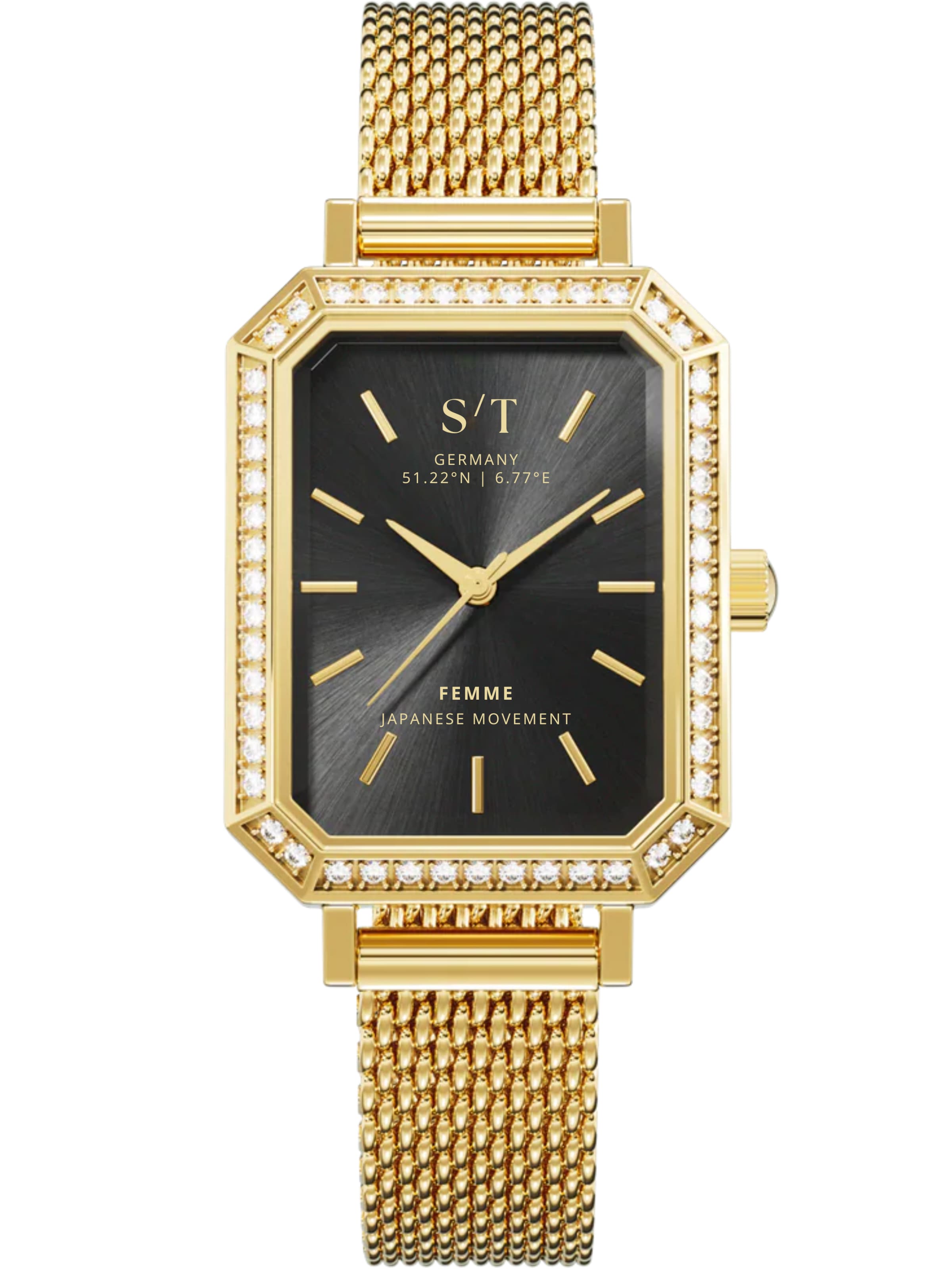 S&T Design Analoguhr 'S/T FEMME'‌‌‌‌‌‌‌‌‌ in Gold: Vorderseite