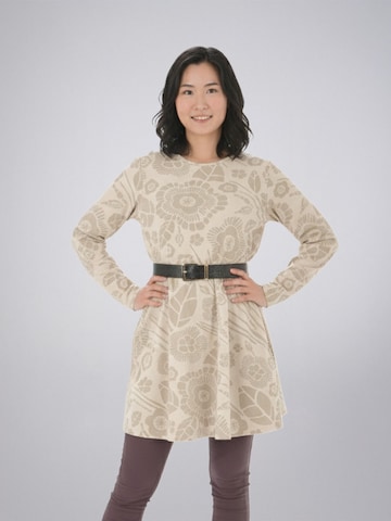 LEAFLETIC Tuniek 'Leafletic Women’s Long Sleeve Crew Neck Tunic' in Beige