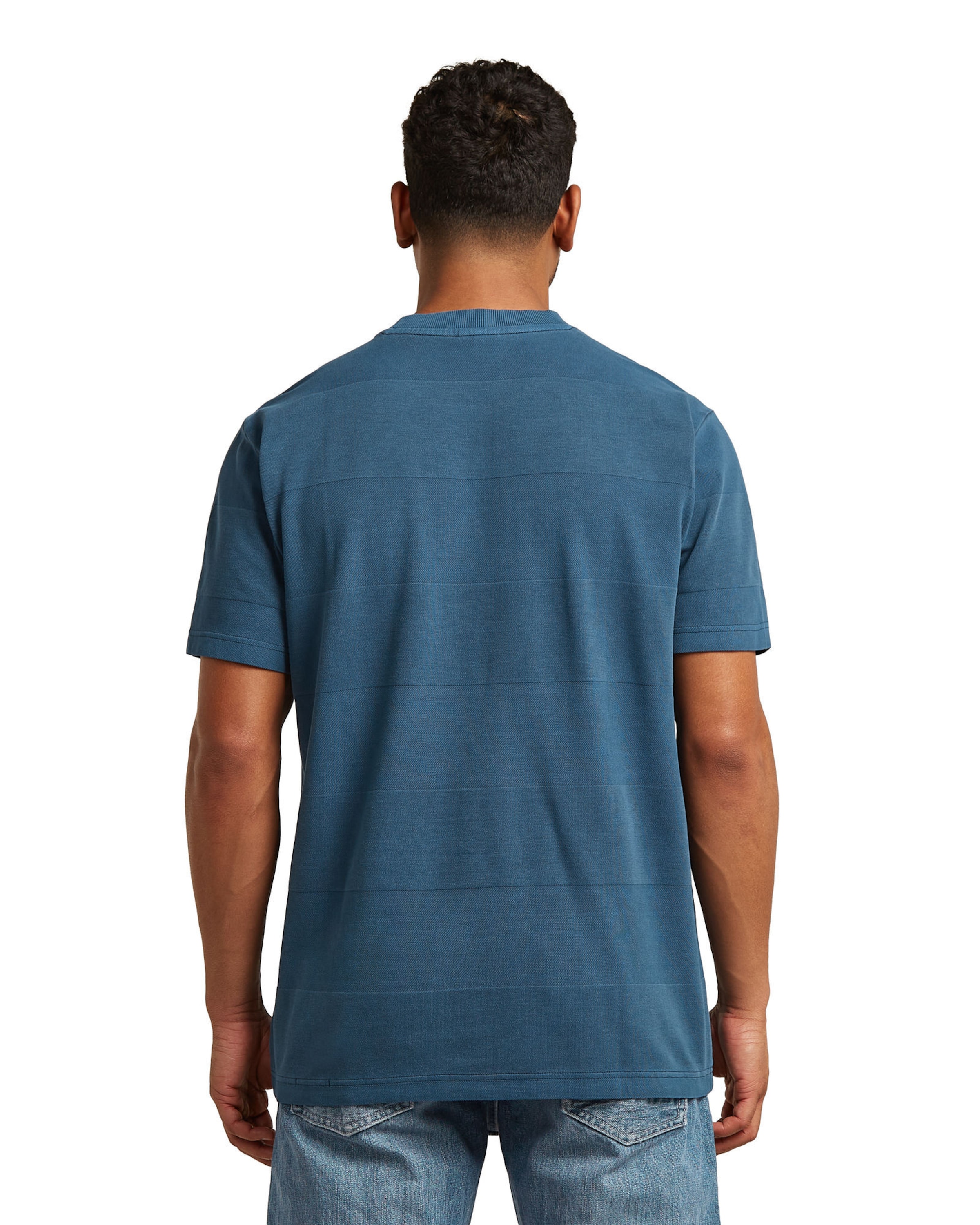 G-STAR Shirt 'Washed Jacquard T-Shirt' in Blauw