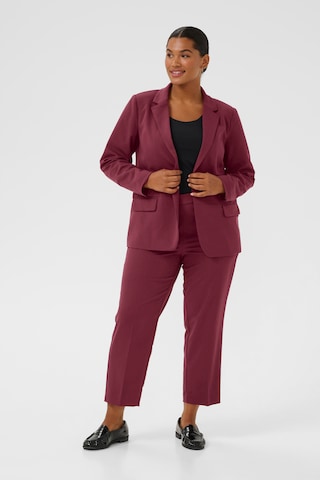 KAFFE CURVE Regular Trousers with creases 'Sakira' in Red