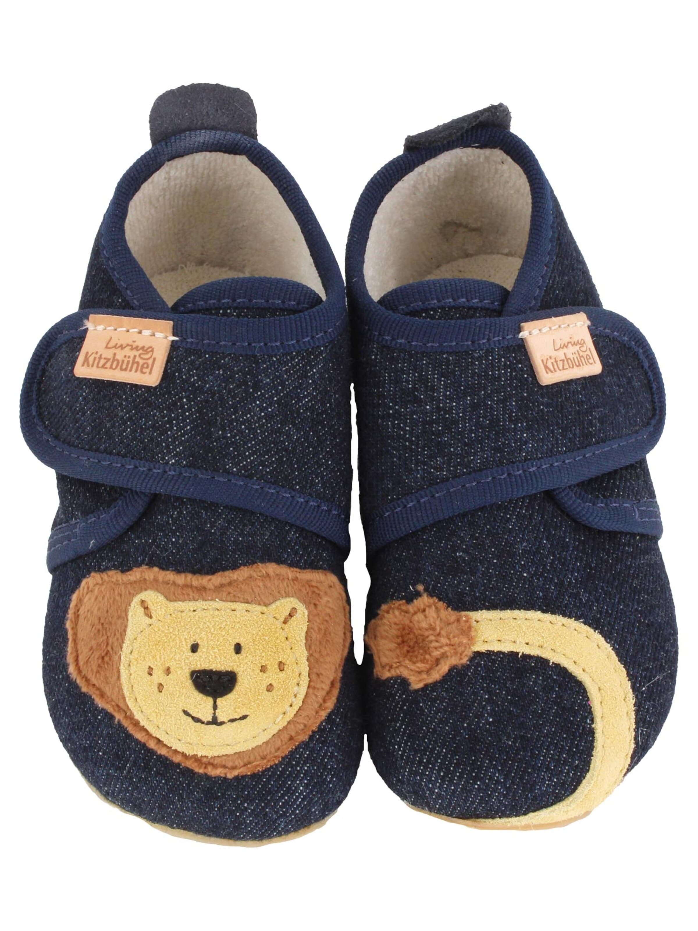 Pantoufle 'Lutz Löwe' Living Kitzbühel en bleu