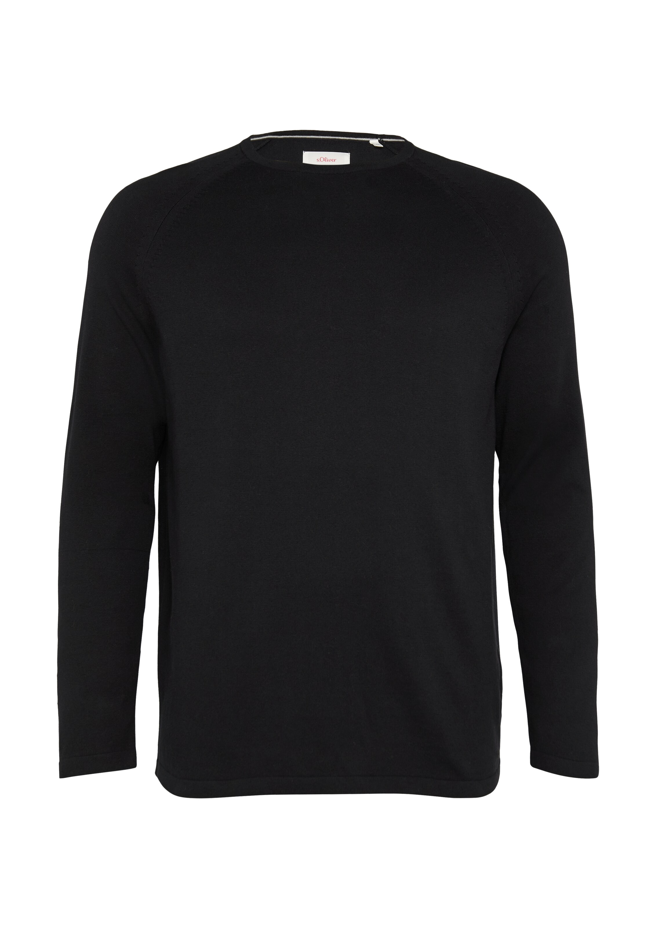 s.Oliver Men Big Sizes Pullover in Schwarz: Vorderseite