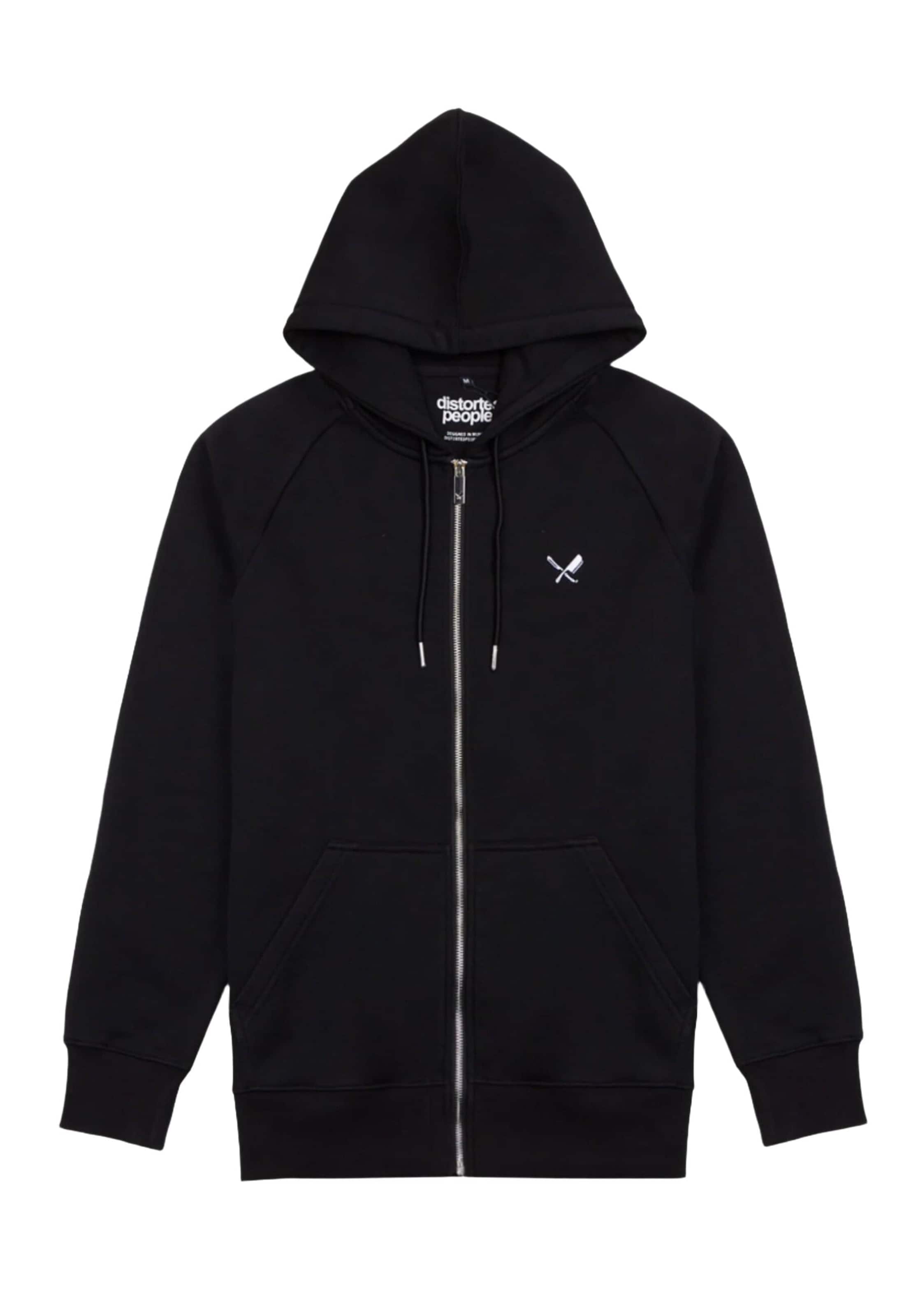 Distorted People Mikina – černá: přední strana