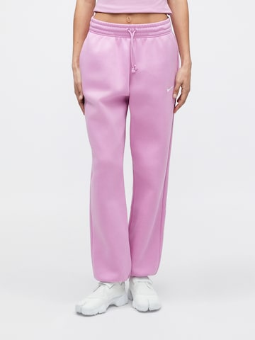 Nike SportswearTapered Hlače 'Phoenix' - roza boja: prednji dio