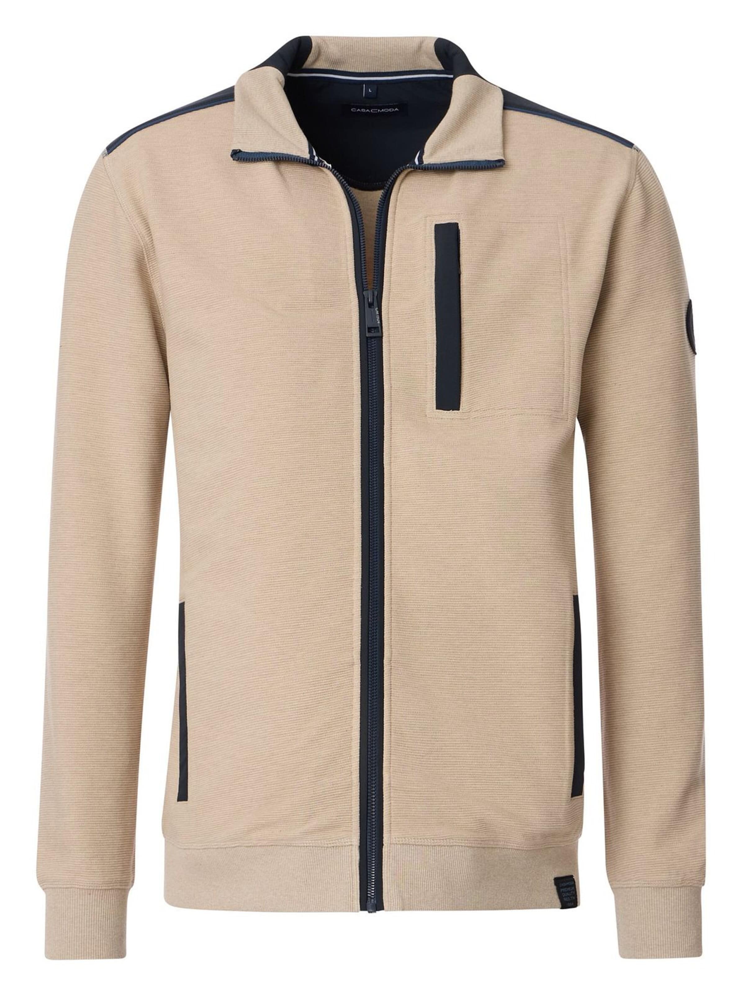 CASA MODA Knit Cardigan in Beige: front