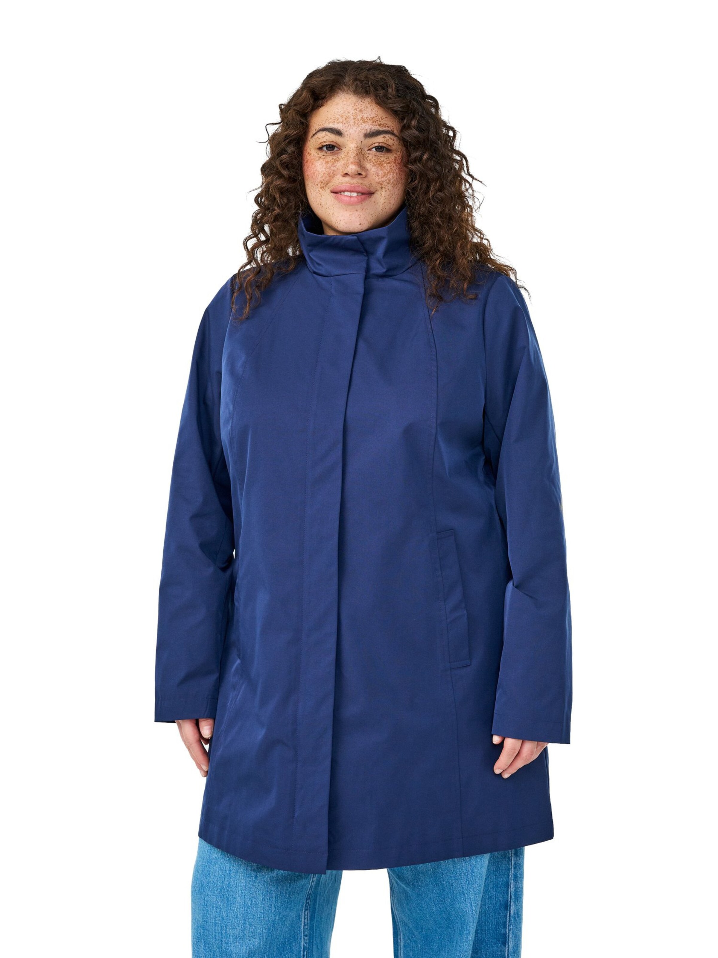 Manteau mi-saison 'CAShelby' Zizzi en bleu : devant