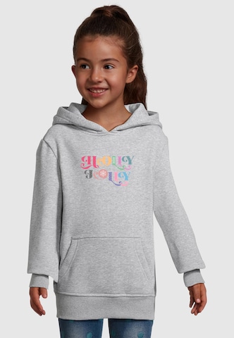 Merchcode Sweatshirt 'Christmas Holly Jolly' in Grijs: voorkant