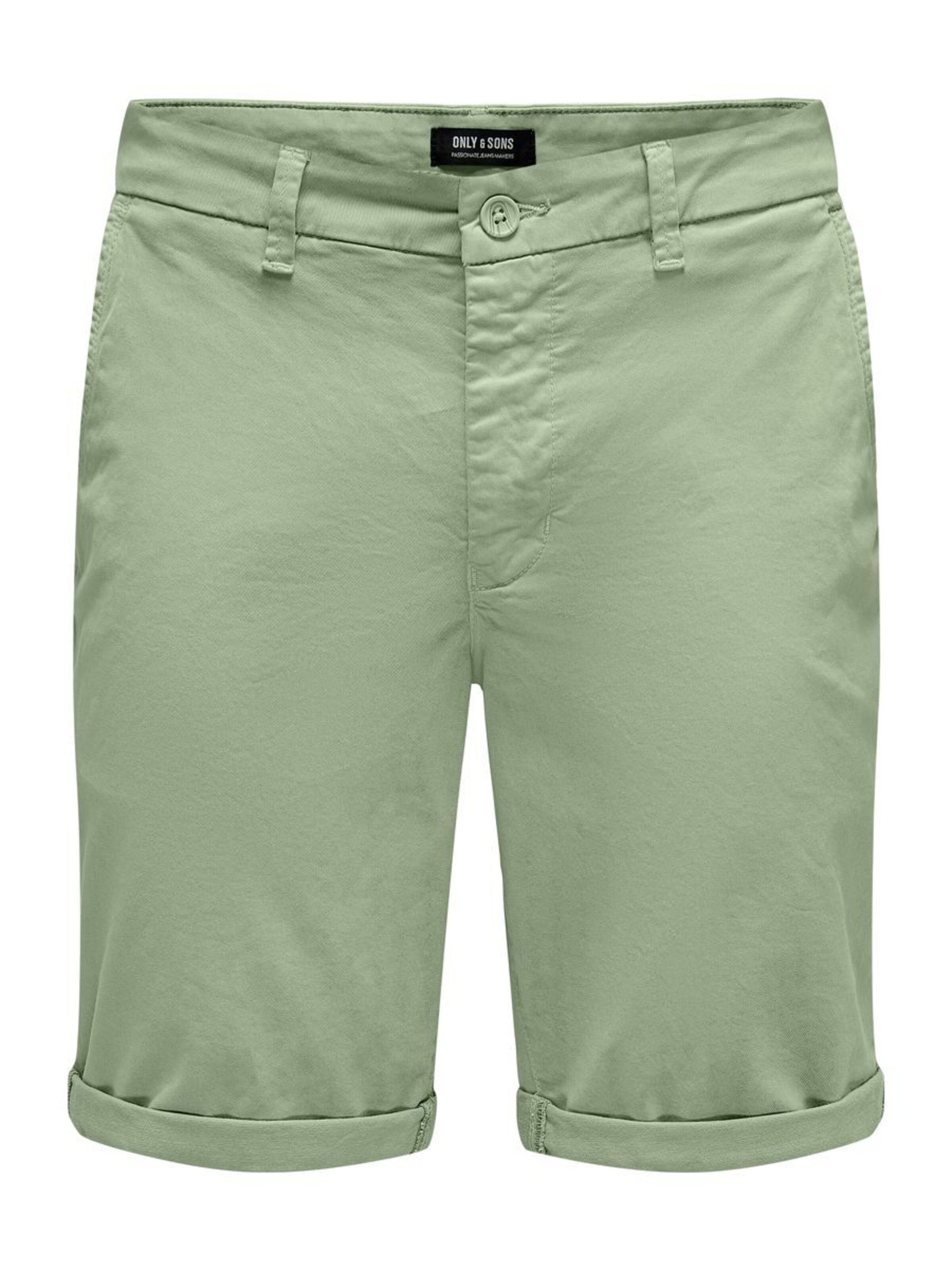 Only & Sons Chino 'Peter' in Groen: voorkant