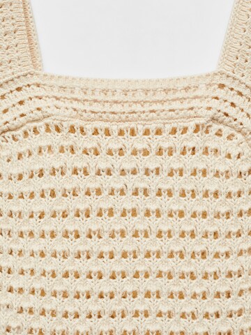 MANGO Top 'CUADRI' in Beige