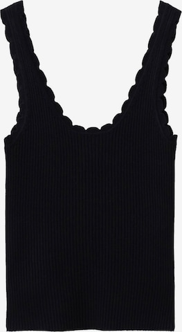 MANGO Knitted Top 'CROCHY' in Black: front