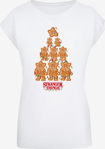 ABSOLUTE CULT Shirt 'Stranger Things - Gingerbread' in Wit: voorkant