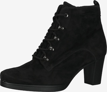 GABOR Lace-Up Ankle Boots in Black: front